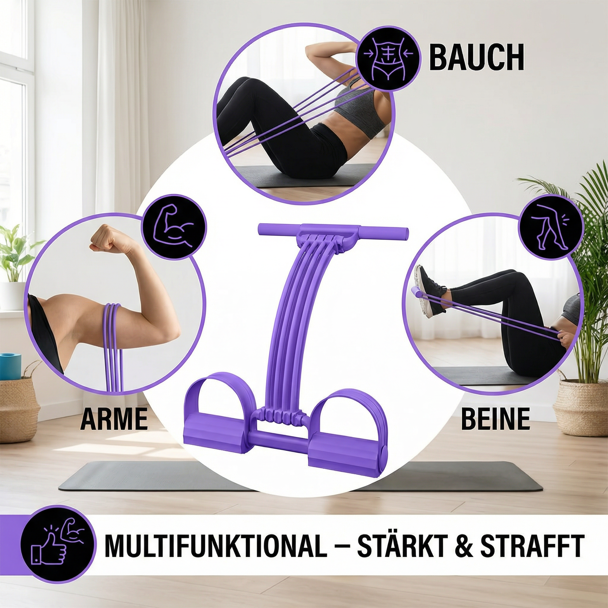 Fitnessband mit Fußstützen für Ganzkörper-Training -    Zorenza