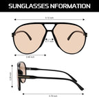 Sonnenbrille Aviator Oversize – Retro Design mit UV400 Schutz -    Zorenza