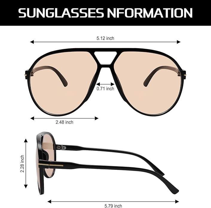 Sonnenbrille Aviator Oversize – Retro Design mit UV400 Schutz -    Zorenza