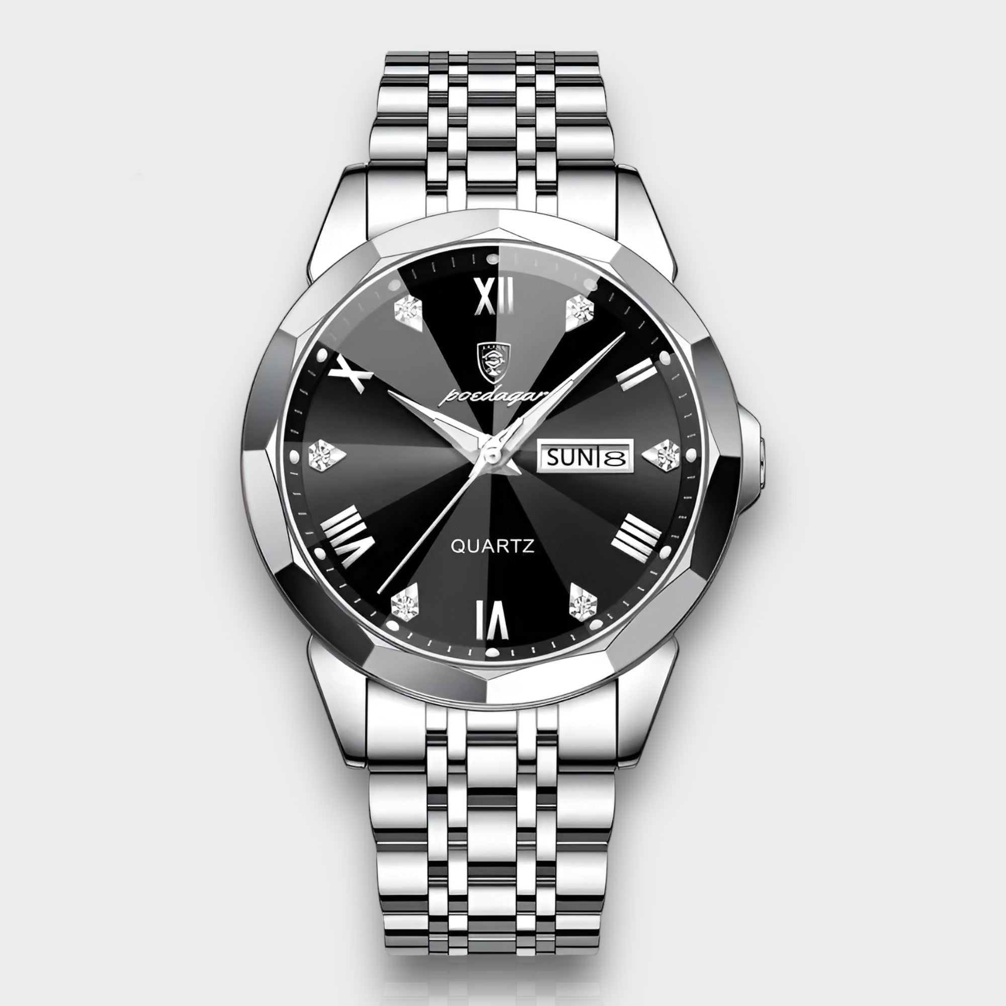 Elegante Herrenuhr mit Quarzwerk und Edelstahlarmband -    Zorenza