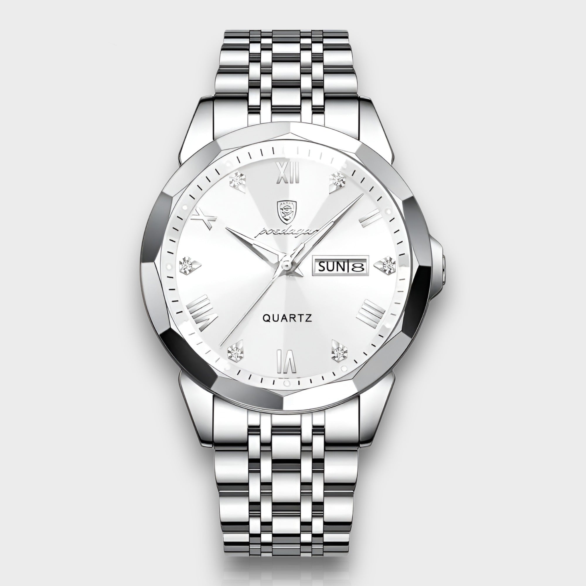 Elegante Herrenuhr mit Quarzwerk und Edelstahlarmband -    Zorenza
