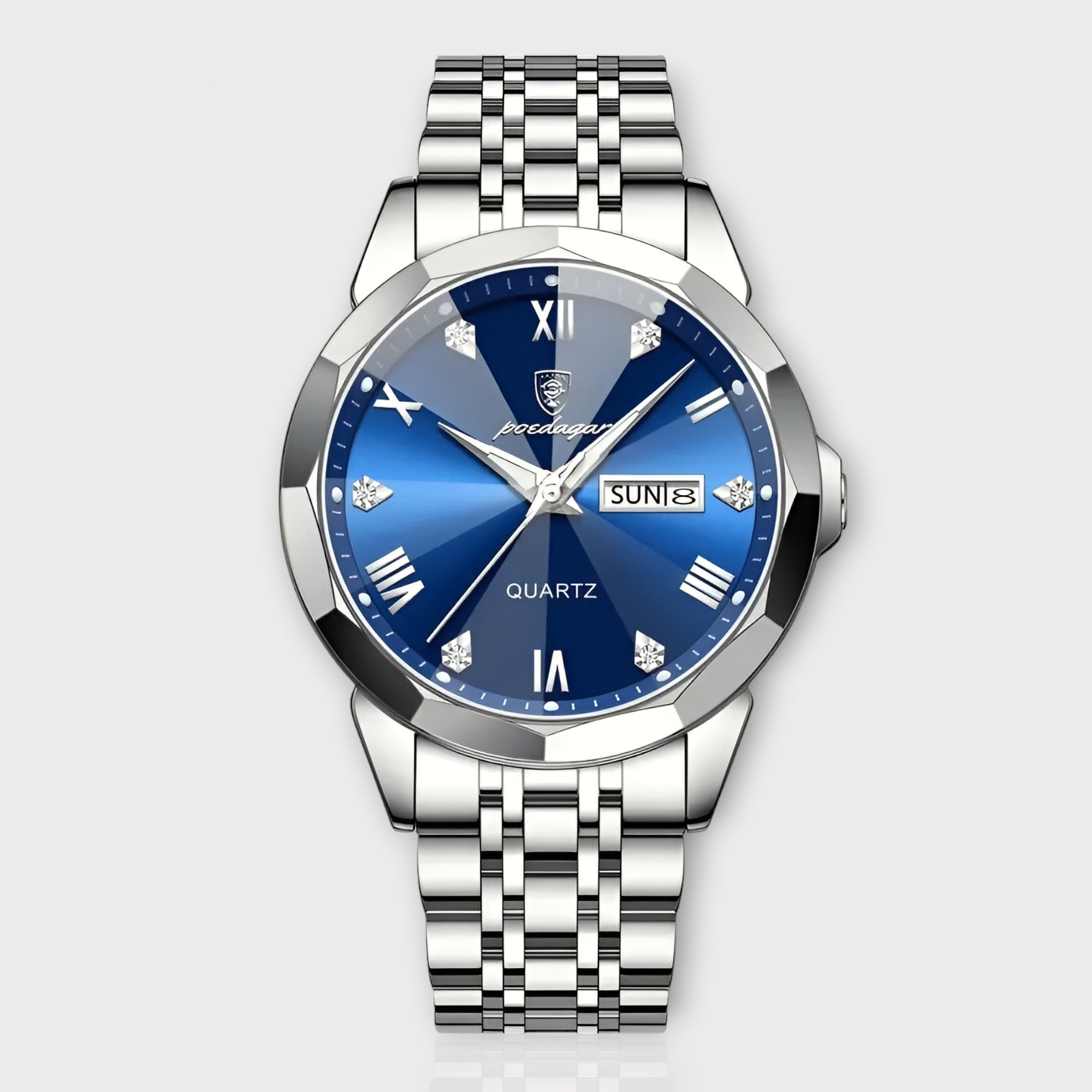 Elegante Herrenuhr mit Quarzwerk und Edelstahlarmband -    Zorenza