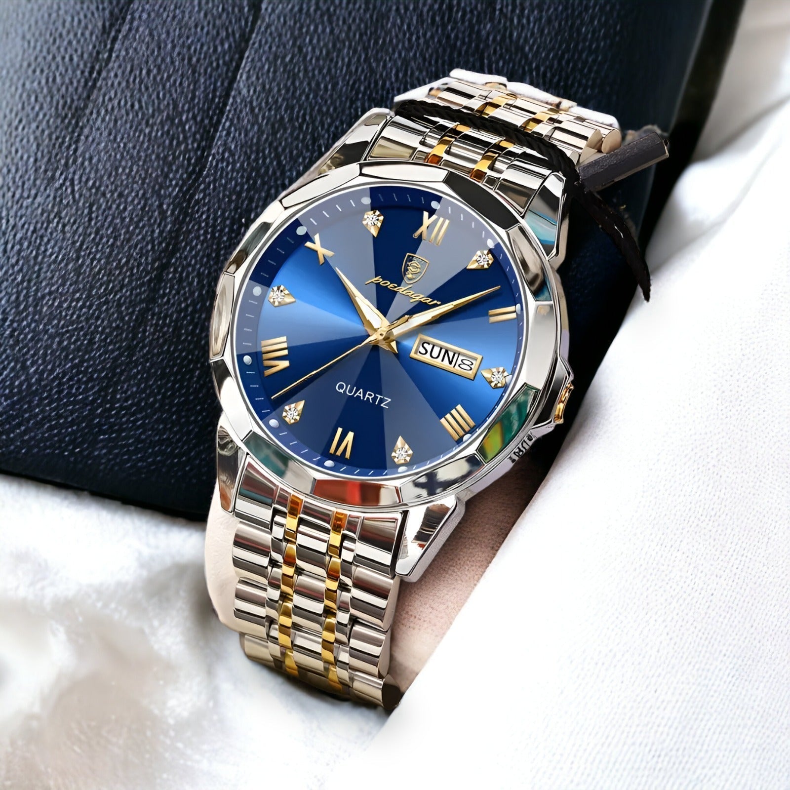 Elegante Herrenuhr mit Quarzwerk und Edelstahlarmband -    Zorenza