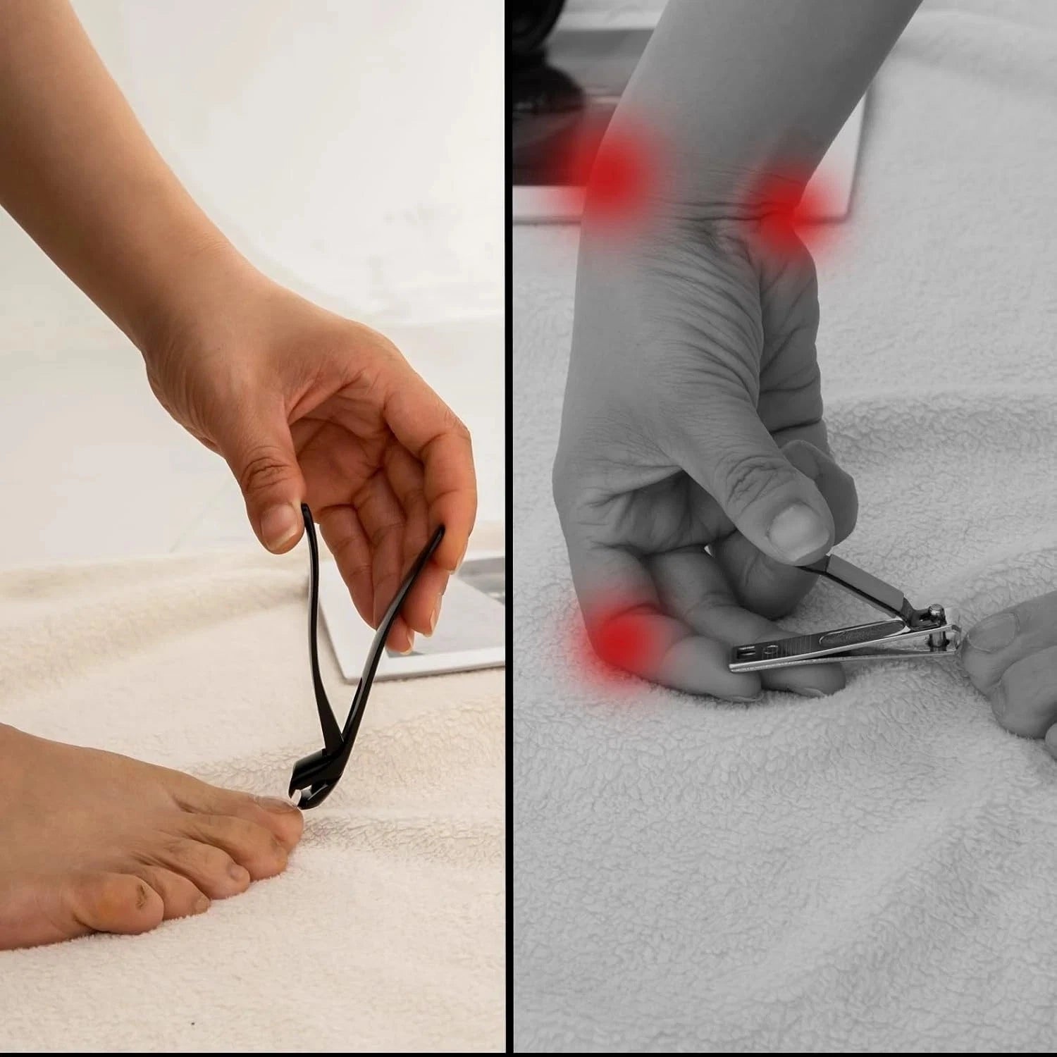 Ergonomische Nagelschere mit langem Griff – 2-teiliges Set für dicke Nägel -    Zorenza