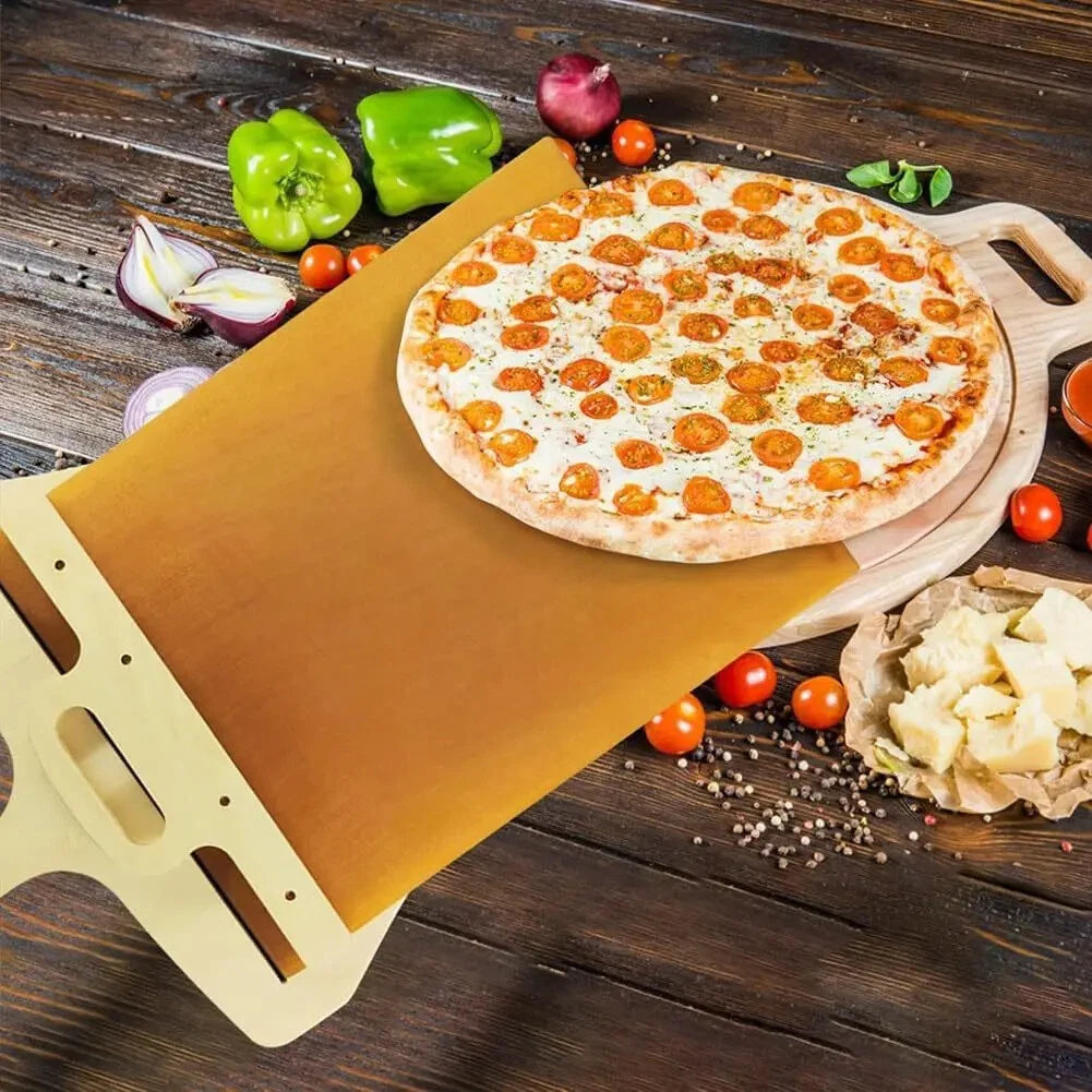 Pizzaheber Holz mit Edelstahl-Klinge – Profi-Design -    Zorenza