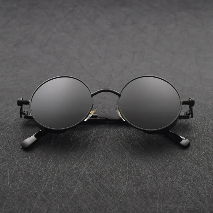 Runde Steampunk-Sonnenbrille mit Seitenschutz -    Zorenza