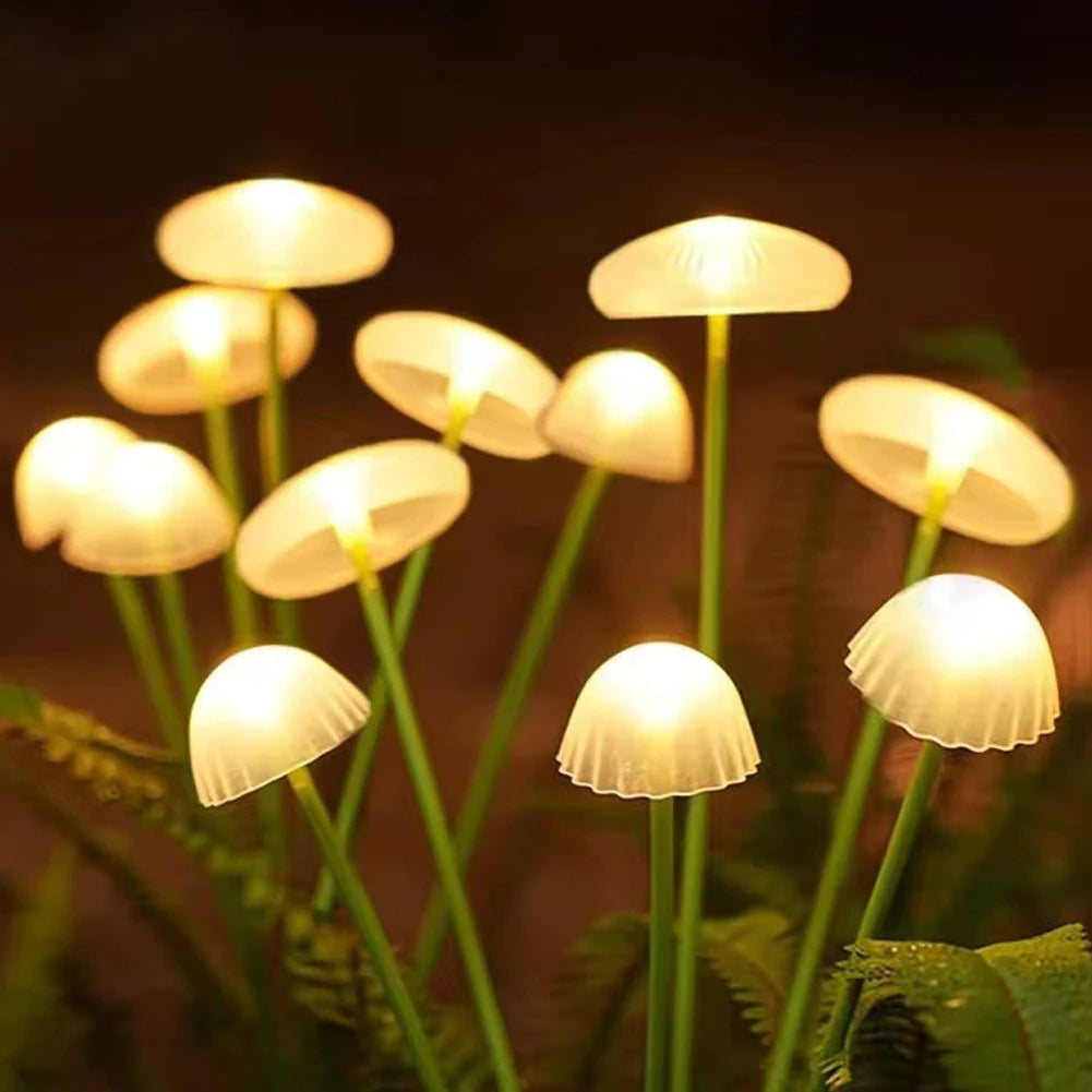 Solar-Pilzleuchten 2er-Set – 6 schwingende Köpfe, RGB oder Warmweiß -    Zorenza
