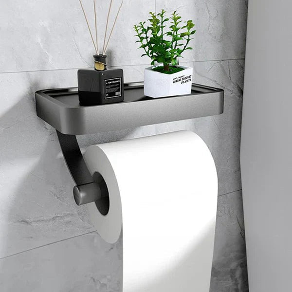 Toilettenpapierhalter Edelstahl mit Ablage -    Zorenza