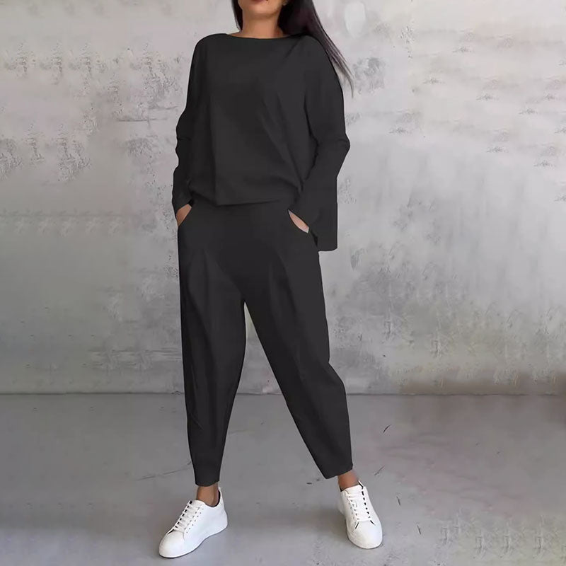 Damen Loungewear-Set mit Taschen – Leichtes Polyester -    Zorenza