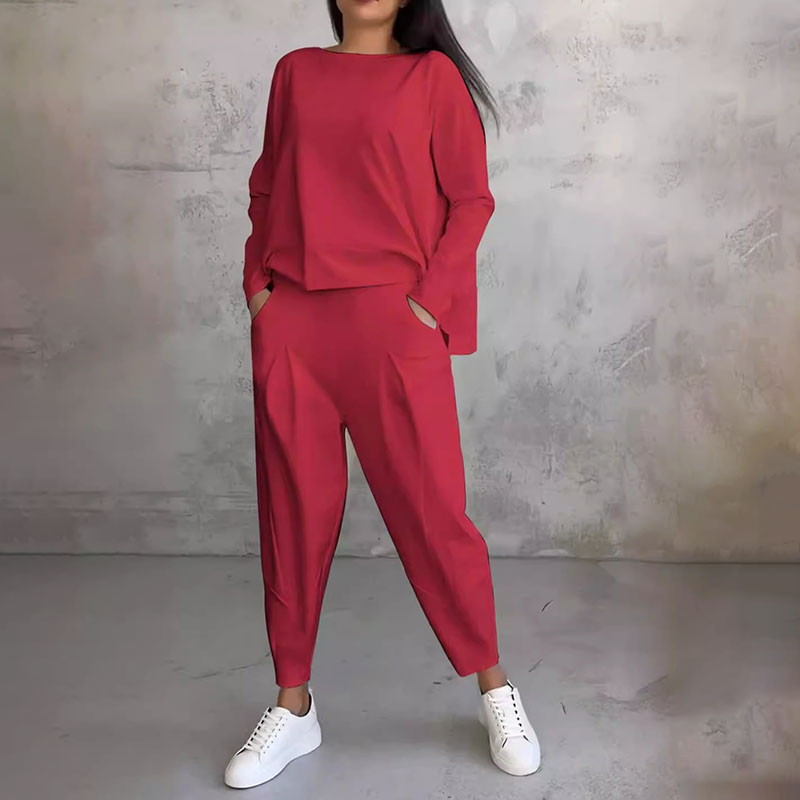 Damen Loungewear-Set mit Taschen – Leichtes Polyester -    Zorenza