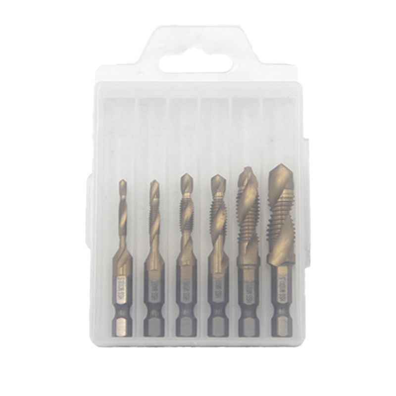 Gewindebohrer-Set 6-teilig mit Spiralnut und Hex-Schaft -    Zorenza