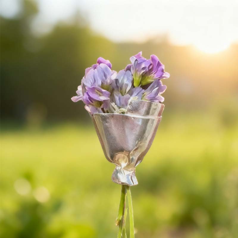 Blumen-Brosche mit Mini-Bouquet-Halter für frische Blüten -    Zorenza