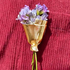 Blumen-Brosche mit Mini-Bouquet-Halter für frische Blüten -    Zorenza