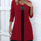 Damen A-Linien-Kleid mit Kunstleder-Schnallen -    Zorenza