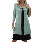 Damen A-Linien-Kleid mit Kunstleder-Schnallen -    Zorenza