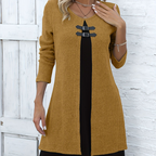 Damen A-Linien-Kleid mit Kunstleder-Schnallen -    Zorenza