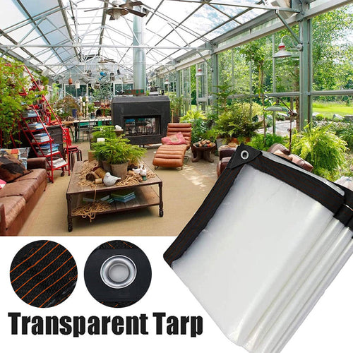 Transparent waterproof PE protective tarp with eyelets