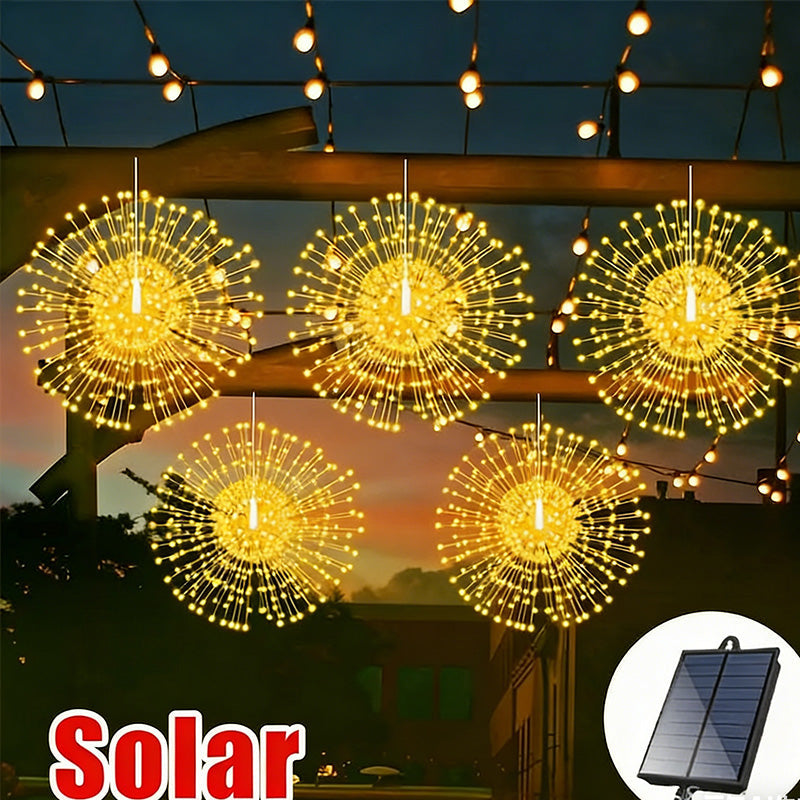 Solar-Feuerwerkslichter mit 200 LEDs - Warmweiß, Weiß, Bunt Zorenza