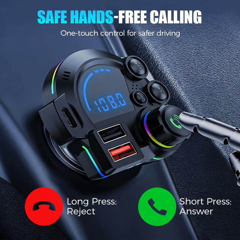 Auto FM Bluetooth-Transmitter mit 2 USB-Ladeanschlüssen -    Zorenza