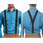 Hosenträger Herren mit Hakenclips – X-Back und Y-Form verstellbar -    Zorenza