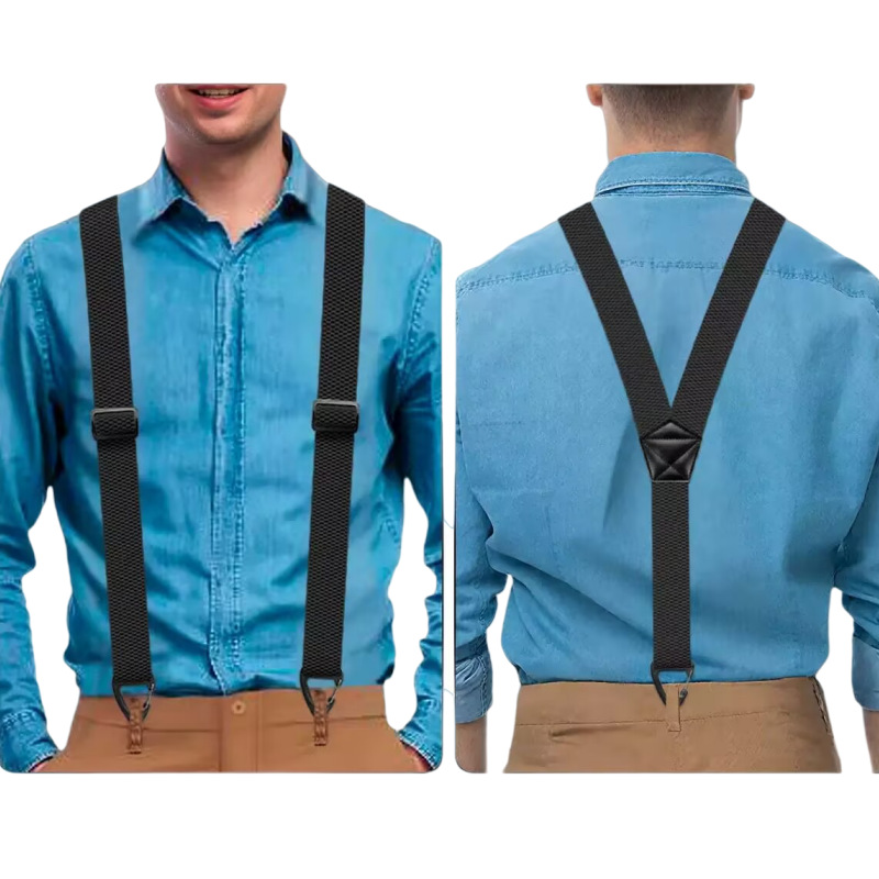 Hosenträger Herren mit Hakenclips – X-Back und Y-Form verstellbar -    Zorenza