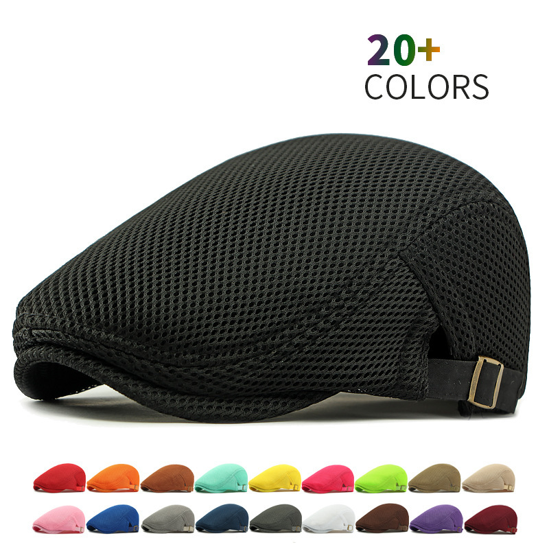 Mesh Polyester Adjustable Newsboy Cap 55-60 cm – Breathable with