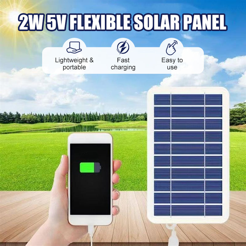 Flexibles Solarpanel 2W 5V – USB-Anschluss für mobile Geräte -    Zorenza