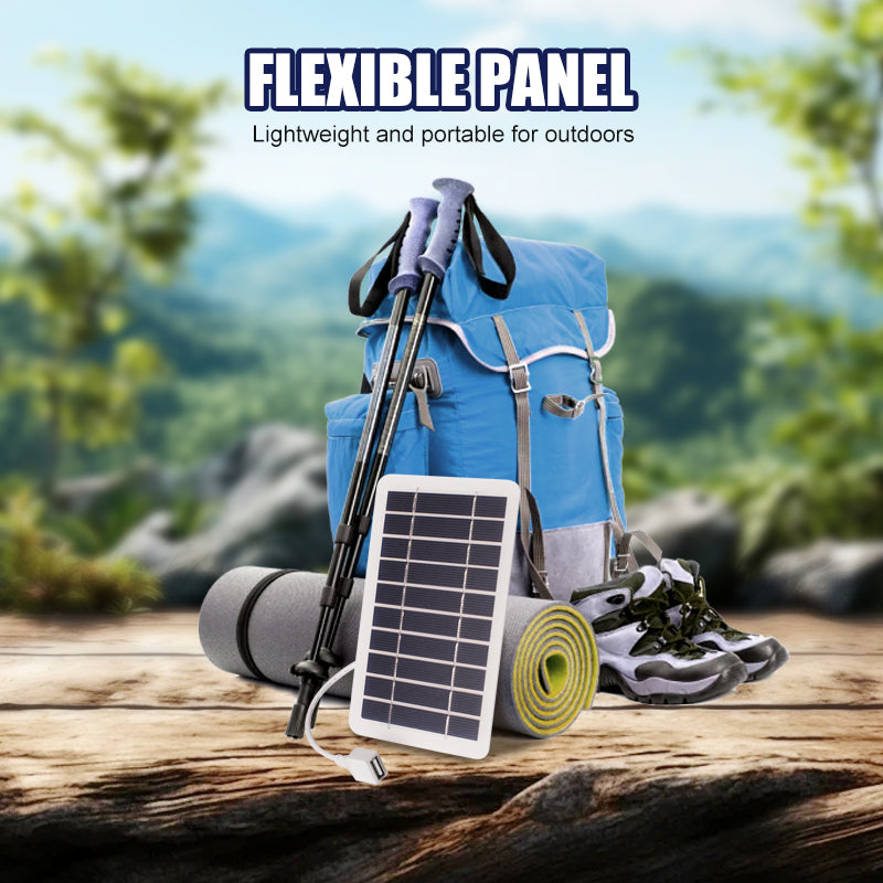 Flexibles Solarpanel 2W 5V – USB-Anschluss für mobile Geräte -    Zorenza