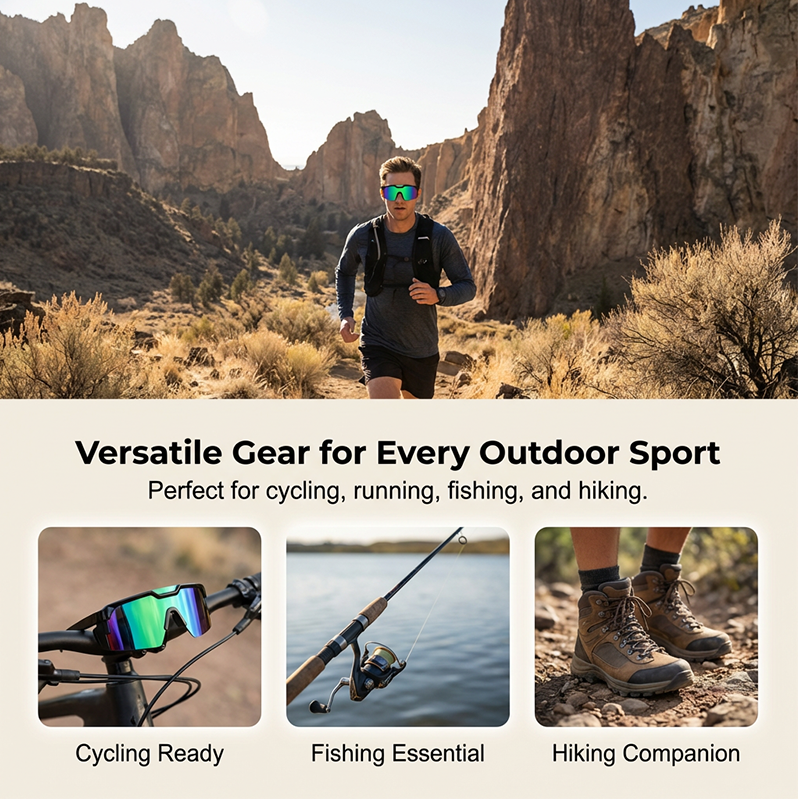 Sportbrille UV400-Schutz – Unisex für Radfahren und Laufen -    Zorenza