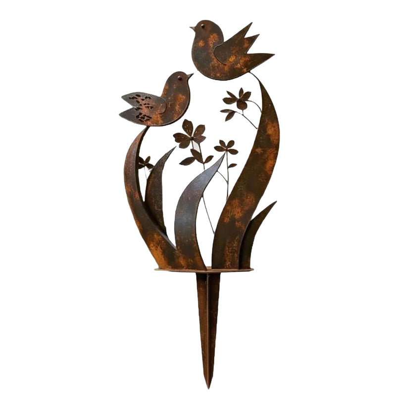 Garten-Dekostecker Metall mit Vogel- und Blütenmotiv -    Zorenza