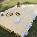 Picknickdecke mit Fransen – wasserdicht, 180 × 180 cm -    Zorenza