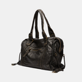 Schwarze Handtasche aus PU-Leder mit Vintage-Waschung Zorenza