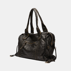 Schwarze Handtasche aus PU-Leder mit Vintage-Waschung Zorenza