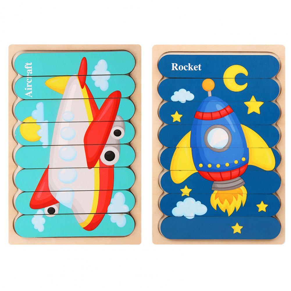Holz Steckpuzzle-Set für Kinder – Doppelseitig & Bildungsfördernd -    Zorenza