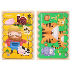 Holz Steckpuzzle-Set für Kinder – Doppelseitig & Bildungsfördernd -    Zorenza