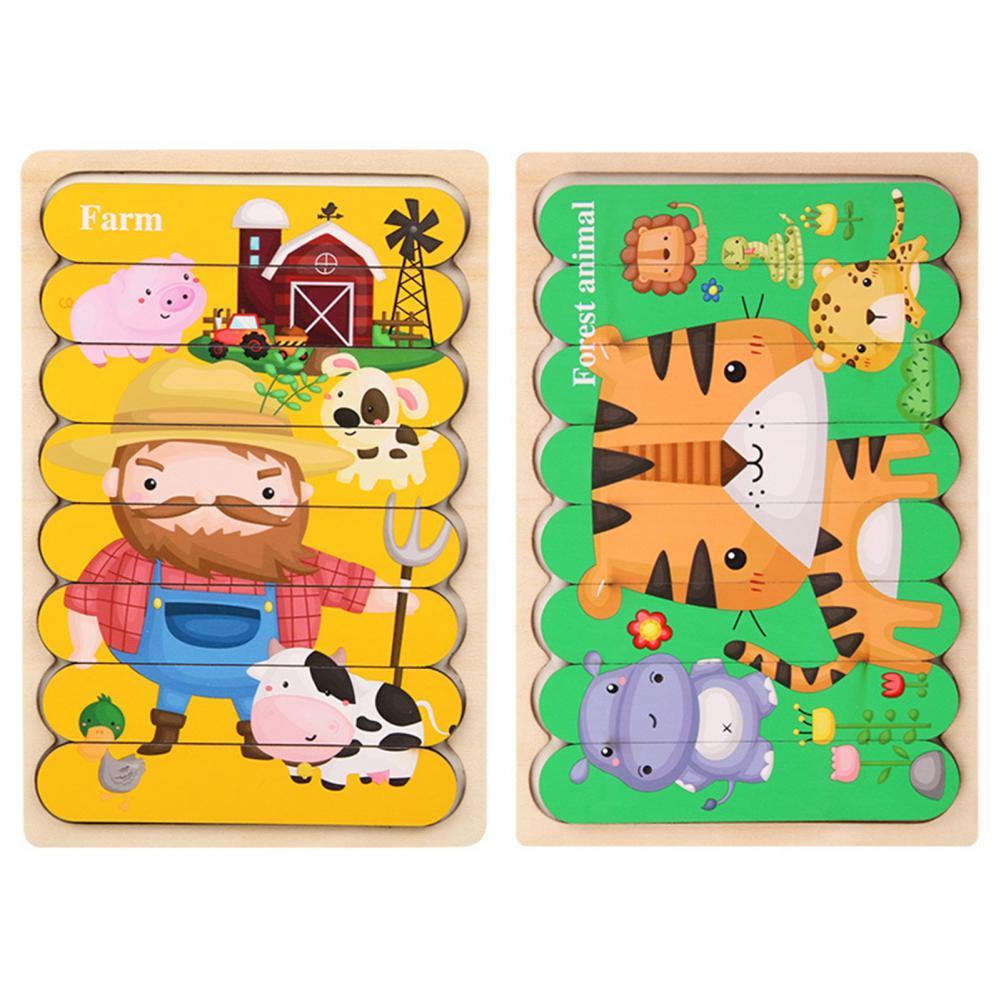 Holz Steckpuzzle-Set für Kinder – Doppelseitig & Bildungsfördernd -    Zorenza
