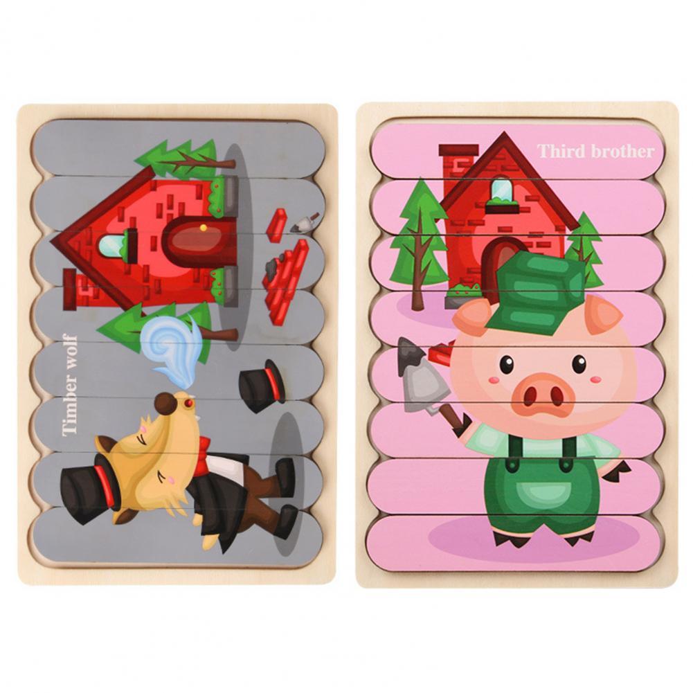 Holz Steckpuzzle-Set für Kinder – Doppelseitig & Bildungsfördernd -    Zorenza
