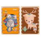 Holz Steckpuzzle-Set für Kinder – Doppelseitig & Bildungsfördernd -    Zorenza