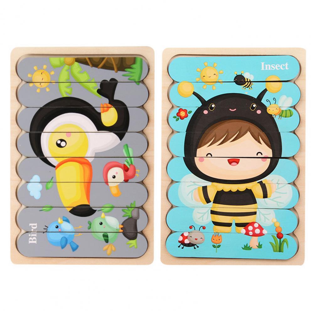 Holz Steckpuzzle-Set für Kinder – Doppelseitig & Bildungsfördernd -    Zorenza