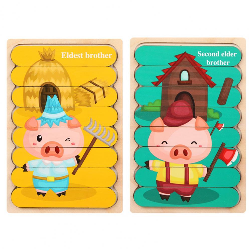 Holz Steckpuzzle-Set für Kinder – Doppelseitig & Bildungsfördernd -    Zorenza