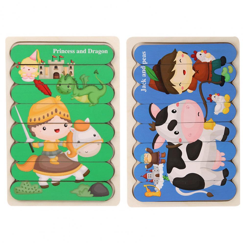 Holz Steckpuzzle-Set für Kinder – Doppelseitig & Bildungsfördernd -    Zorenza