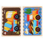 Holz Steckpuzzle-Set für Kinder – Doppelseitig & Bildungsfördernd -    Zorenza