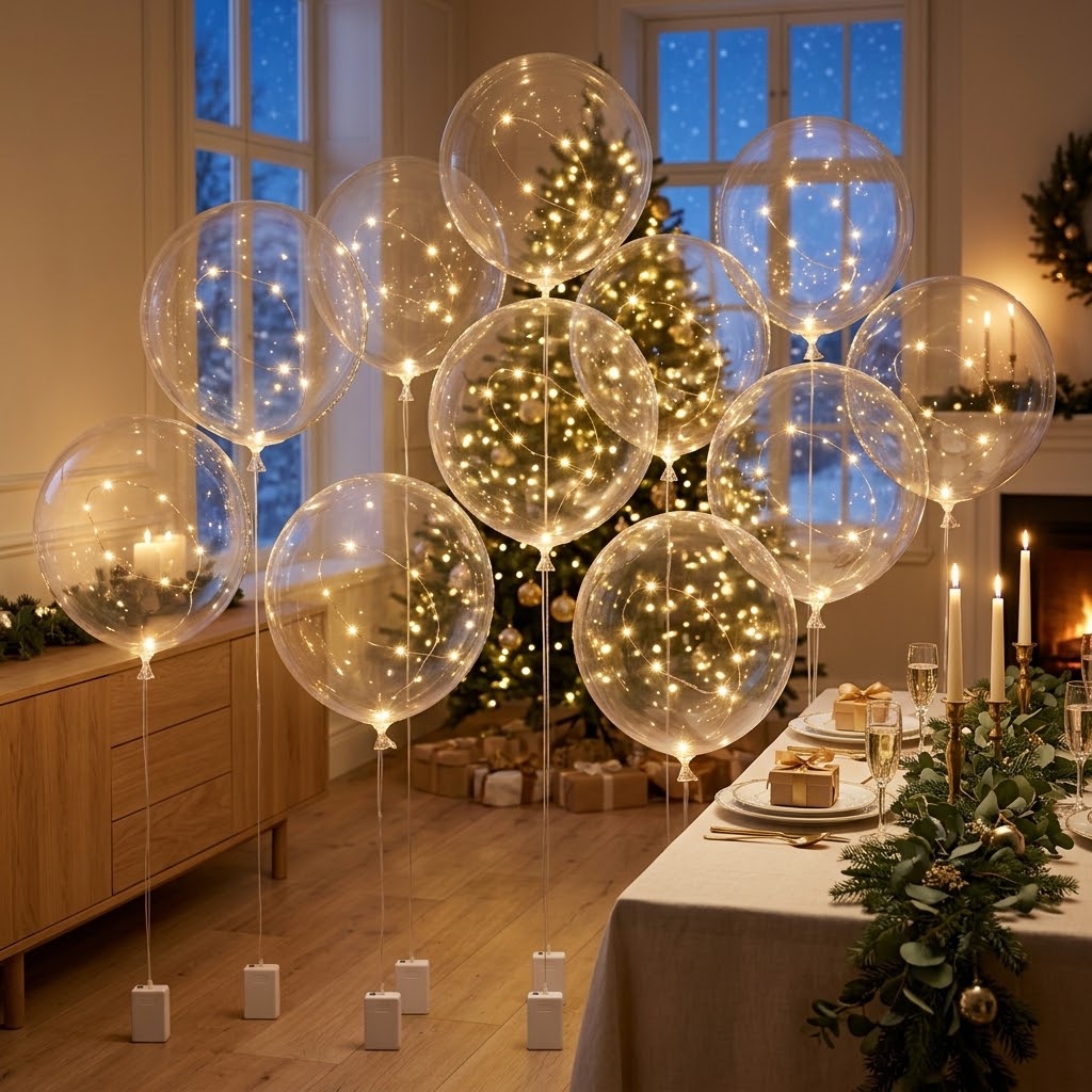 LED-Luftballons Set – Leuchtende Deko für Hochzeit, Geburtstag & Garten -    Zorenza