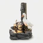 Solar-Tischbrunnen mit Tierfigur & LED-Beleuchtung – kompakt für Garten & Balkon -    Zorenza