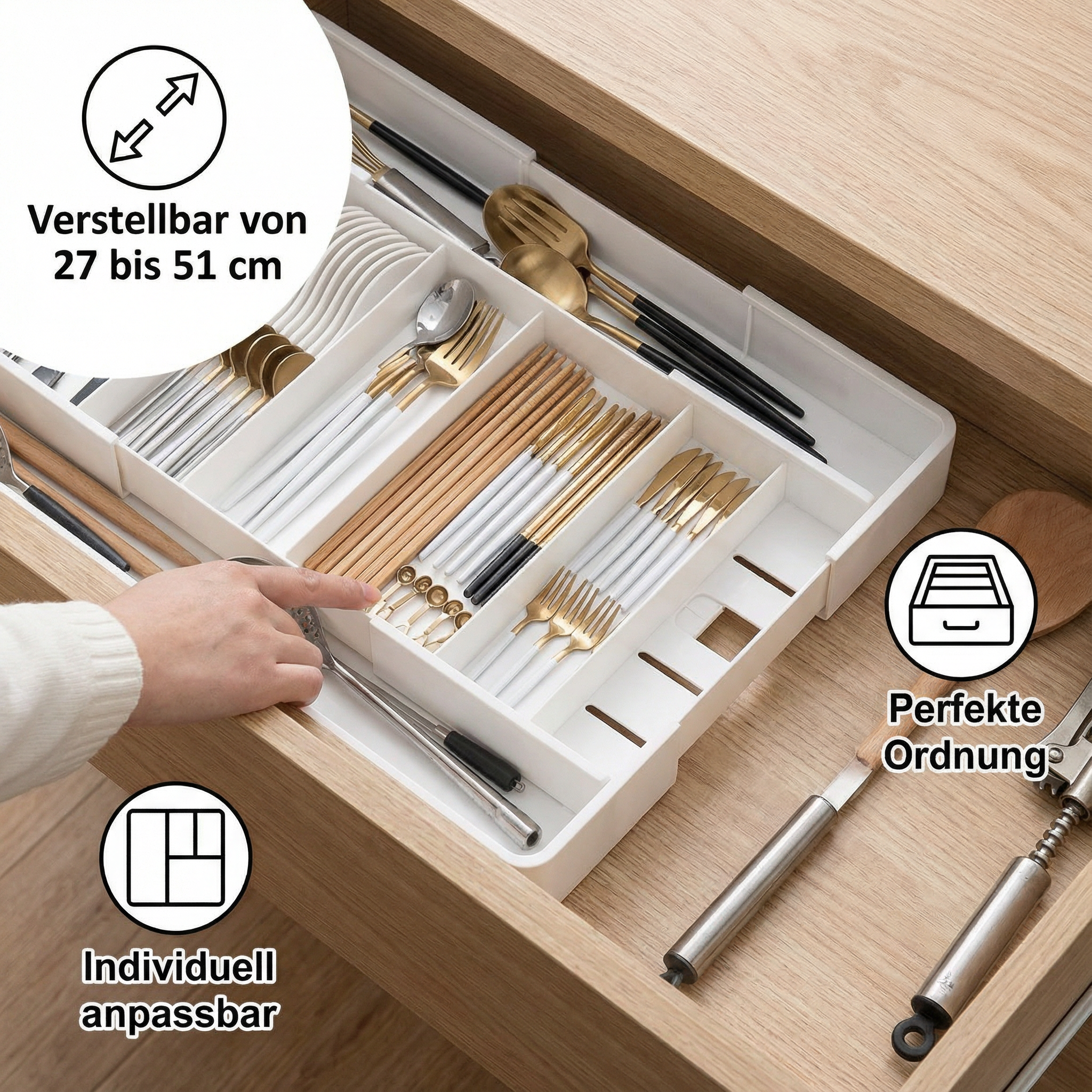 Schubladen Organizer verstellbar – Küche & Haushalt -    Zorenza