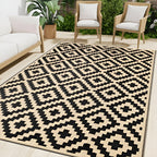 Outdoor-Teppich wendbar mit geometrischem Muster, rutschfest -    Zorenza